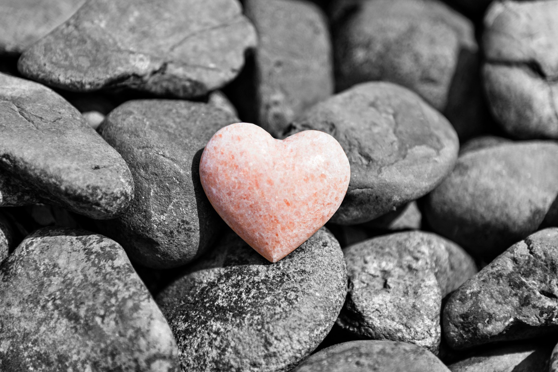 Stone heart in a stone heap